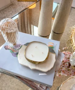 Inspire Me! Home Decor Marble Black And White Trivet With Gold Inlay