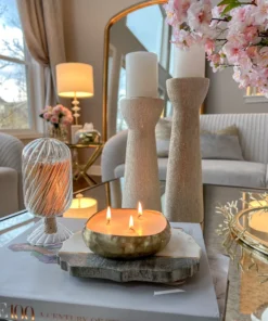 Inspire Me! Home Decor Marble Black And White Trivet With Gold Inlay