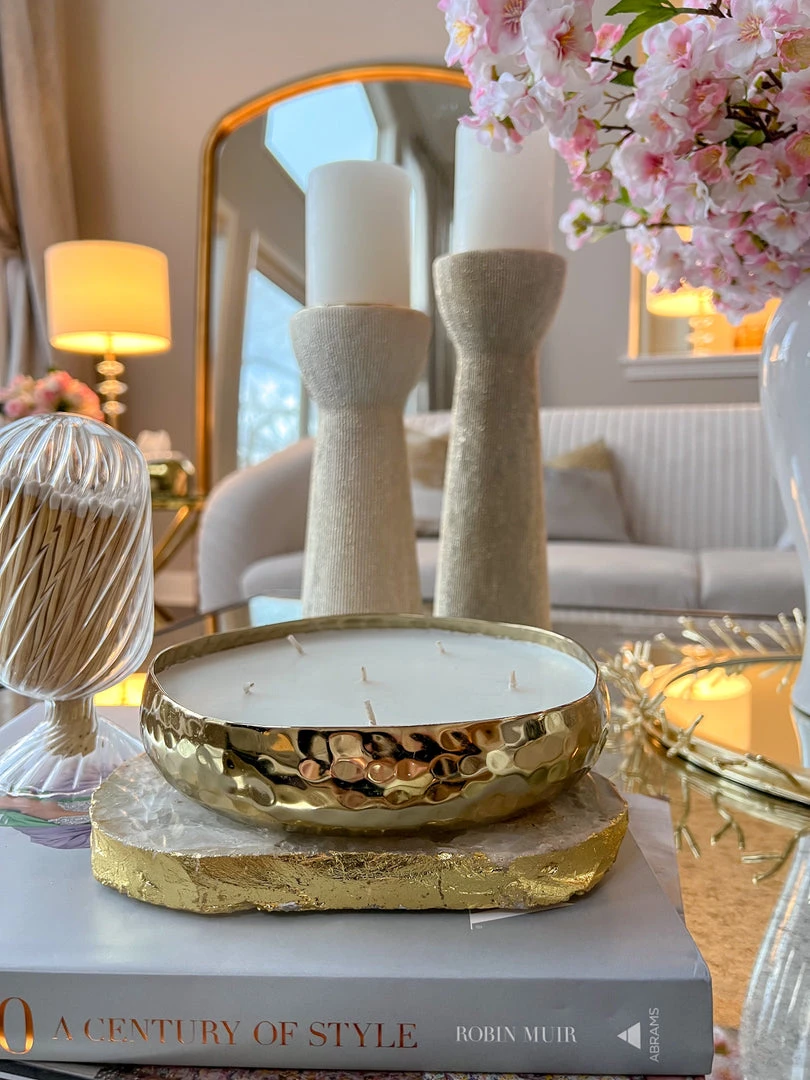 Inspire Me! Home Decor Gold 6 Wick Hammered Candle 5 Inspire Me! Home Decor Gold 6 Wick Hammered Candle