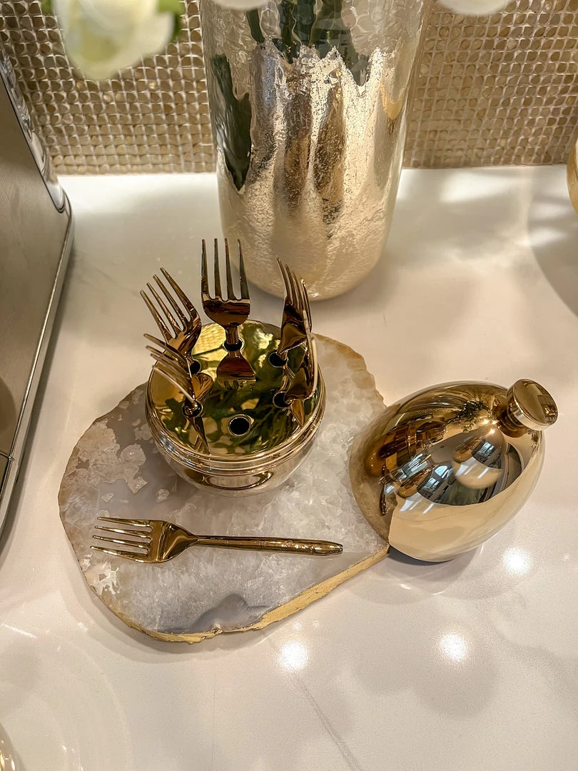 Inspire Me! Home Decor Gold Egg Shaped Utensil Holder (2 Styles) 5 Inspire Me! Home Decor Gold Egg Shaped Utensil Holder (2 Styles)
