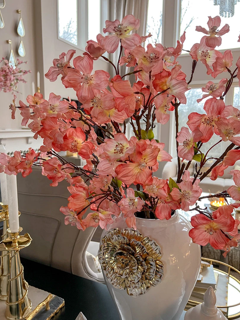 Inspire Me! Home Decor Floral Stems 36" Two Tone Cherry Blossom Stem With Pearls 5 Inspire Me! Home Decor Floral Stems 36" Two Tone Cherry Blossom Stem With Pearls