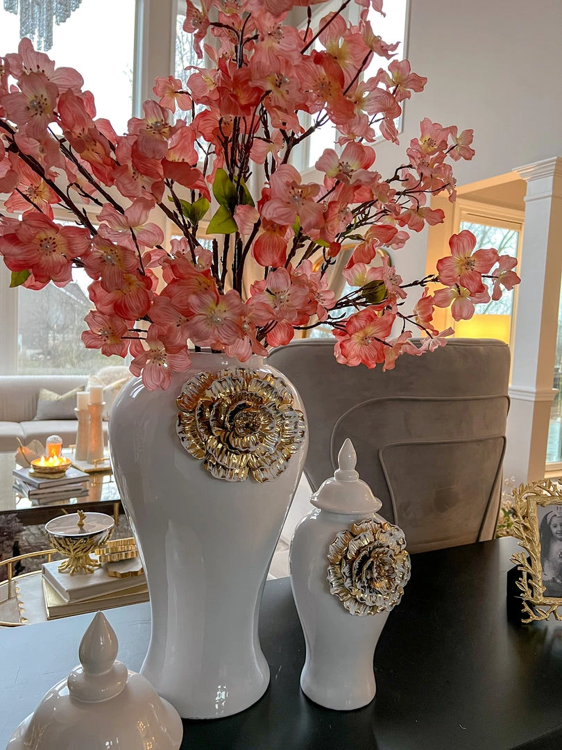 Inspire Me! Home Decor Floral Stems 36" Two Tone Cherry Blossom Stem With Pearls 3 Inspire Me! Home Decor Floral Stems 36" Two Tone Cherry Blossom Stem With Pearls