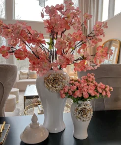 Inspire Me! Home Decor Floral Stems 36" Two Tone Cherry Blossom Stem With Pearls 9 Inspire Me! Home Decor Floral Stems 36