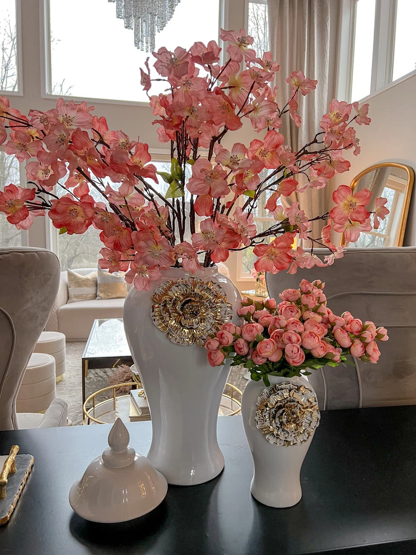 Inspire Me! Home Decor Floral Stems 36" Two Tone Cherry Blossom Stem With Pearls 6 Inspire Me! Home Decor Floral Stems 36" Two Tone Cherry Blossom Stem With Pearls