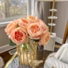 Inspire Me! Home Decor 11.5" Peach Real Touch Garden Rose Bundle 1 Inspire Me! Home Decor 11.5" Peach Real Touch Garden Rose Bundle