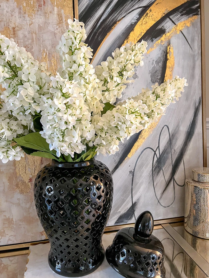 Inspire Me! Home Decor 24" Black Pierced Ginger Jar 5 Inspire Me! Home Decor 24" Black Pierced Ginger Jar