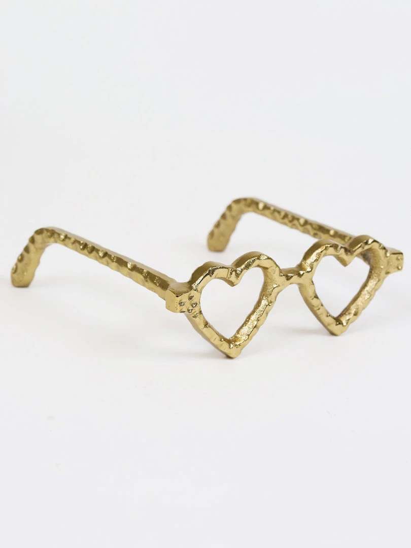 Inspire Me! Home Decor Gold Heart Eyes Glasses Decorative Sculpture 3 Inspire Me! Home Decor Gold Heart Eyes Glasses Decorative Sculpture