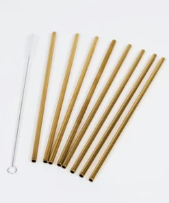 Inspire Me! Home Decor Gold Metal Straws