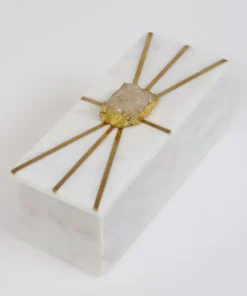 Inspire Me! Home Decor Marble Decorative Box With Gold Agate Handle 8 Inspire Me! Home Decor Marble Decorative Box With Gold Agate Handle