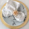 Inspire Me! Home Decor Gold Beaded Pearl Napkin Rings (Set Of 4) 2 Inspire Me! Home Decor Gold Beaded Pearl Napkin Rings (Set Of 4)