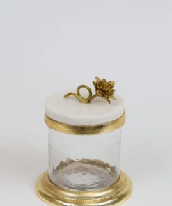 Inspire Me! Home Decor Gold Or Silver Canisters With Floral Lotus Lid (2 Colors) 24 Inspire Me! Home Decor Gold Or Silver Canisters With Floral Lotus Lid (2 Colors)