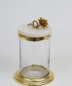 Inspire Me! Home Decor Gold Or Silver Canisters With Floral Lotus Lid (2 Colors) 25 Inspire Me! Home Decor Gold Or Silver Canisters With Floral Lotus Lid (2 Colors)