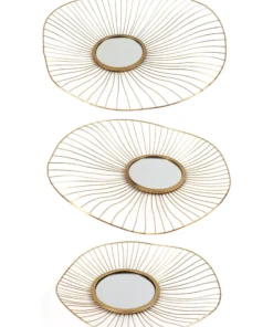 Inspire Me! Home Decor Gold Asymmetrical Circle Mirrors (Set Of 3 - 3 Different Sizes)