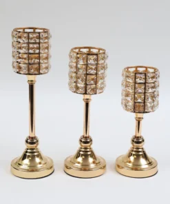 Inspire Me! Home Decor Gold Crystal Candleholders (Set Of 3) 5 Inspire Me! Home Decor Gold Crystal Candleholders (Set Of 3)