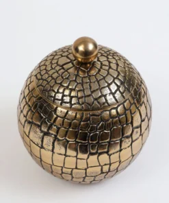 Inspire Me! Home Decor Round Gold Jar With Crocodile Print Pattern (2 Sizes) 9 Inspire Me! Home Decor Round Gold Jar With Crocodile Print Pattern (2 Sizes)