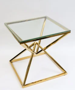 Inspire Me! Home Decor Gold Geometric Glass Top Side Table 5 Inspire Me! Home Decor Gold Geometric Glass Top Side Table