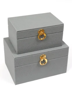 Inspire Me! Home Decor Set Of 2 Faux Leather Boxes W/ Gold Accent (2 Colors) 11 Inspire Me! Home Decor Set Of 2 Faux Leather Boxes W/ Gold Accent (2 Colors)