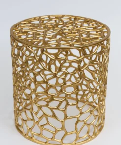 Inspire Me! Home Decor Openwork Coral Gold Sidetables (Set Of 2)