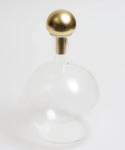 Inspire Me! Home Decor Glass Bottle With Gold Stopper