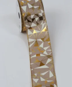 Inspire Me! Home Decor Beige, White & Gold Ribbon