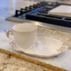 Inspire Me! Home Decor White Two Piece Coffee/Tea Set With Gold Accents