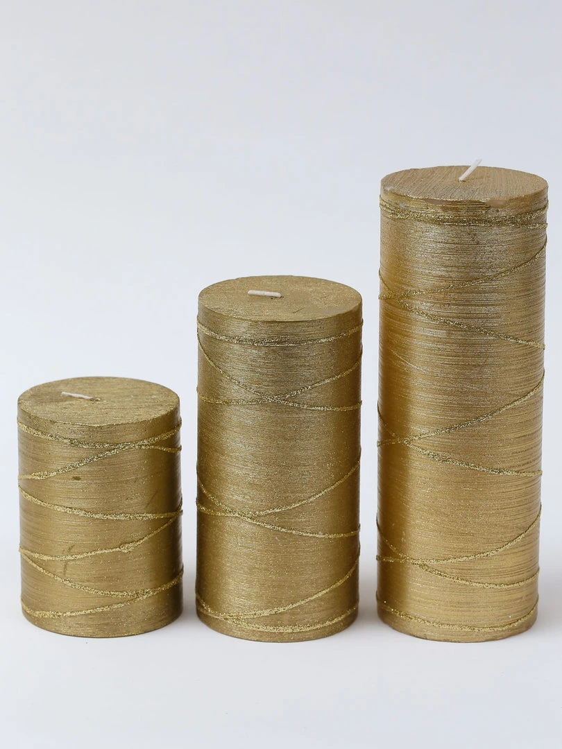 Inspire Me! Home Decor Golden Swirl Candle (3 Sizes) 4 Inspire Me! Home Decor Golden Swirl Candle (3 Sizes)