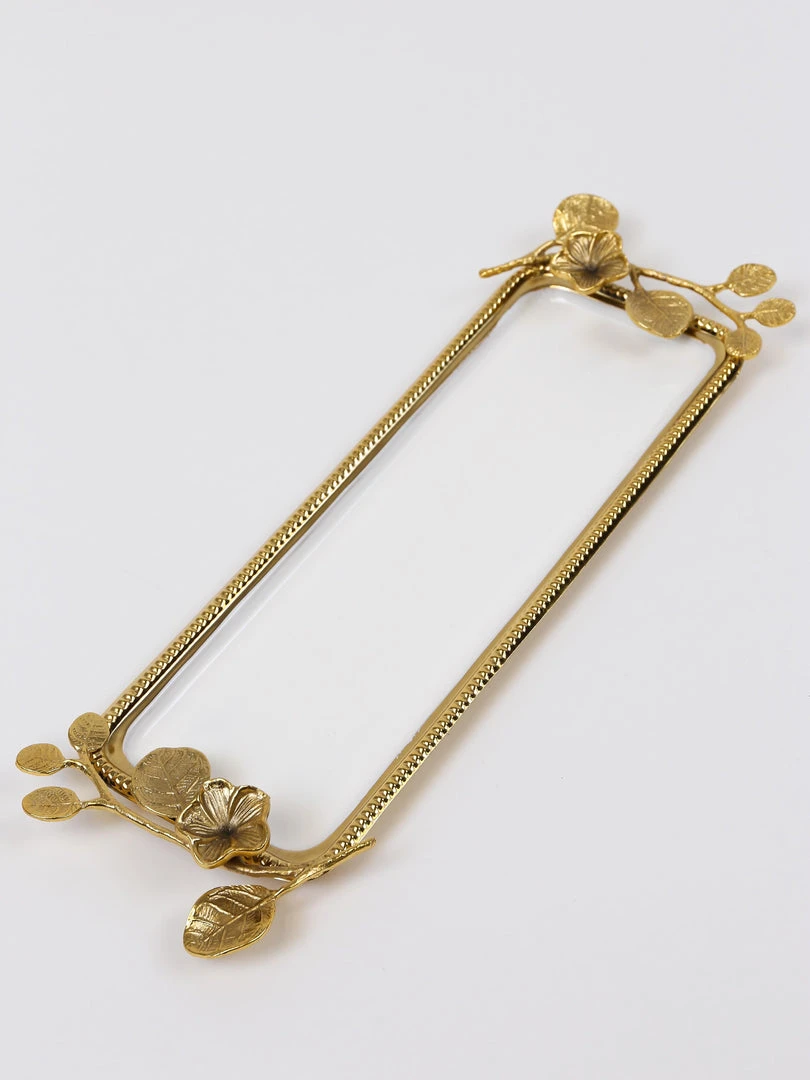 Inspire Me! Home Decor Rectangle Gold Floral Tray With White Enamel Interior 4 Inspire Me! Home Decor Rectangle Gold Floral Tray With White Enamel Interior