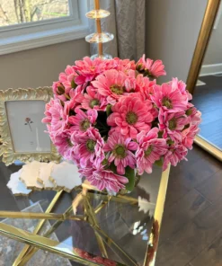 Inspire Me! Home Decor Floral Stems 11" Real Touch Pink Zinnia Bundle (2 Colors)