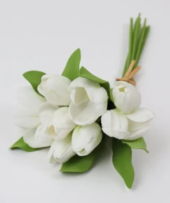 Inspire Me! Home Decor Real Touch White Open Tulip Bundle