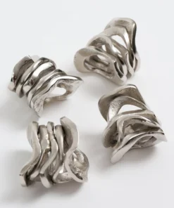 Inspire Me! Home Decor Wavy Stacked Napkin Ring (2 Colors) Gold