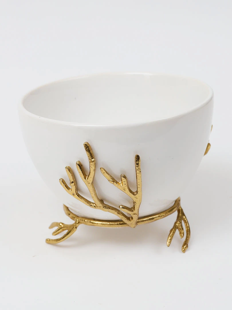 Inspire Me! Home Decor White Ceramic Bowl With Gold Textured Details (2 Sizes) " From Pops Of Color Home Collection" 5 Inspire Me! Home Decor White Ceramic Bowl With Gold Textured Details (2 Sizes) " From Pops Of Color Home Collection"