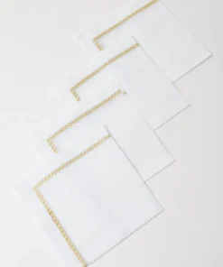 Inspire Me! Home Decor Set Of 4 Embroidered Border Napkins (2 Colors)