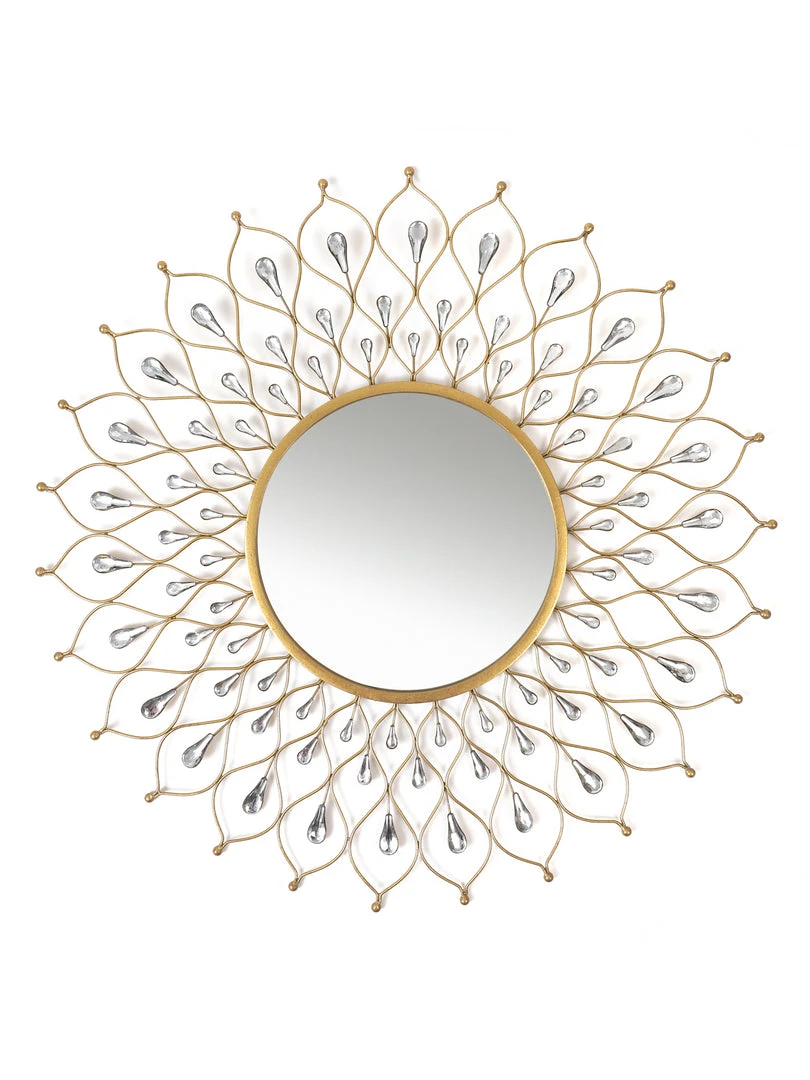 Inspire Me! Home Decor Golden Jeweled Sunburst MIrror 4 Inspire Me! Home Decor Golden Jeweled Sunburst MIrror