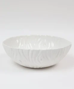 Inspire Me! Home Decor White Ceramic Round Bowl With Detailed Design (2 Sizes)