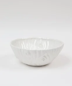 Inspire Me! Home Decor White Ceramic Round Bowl With Detailed Design (2 Sizes)