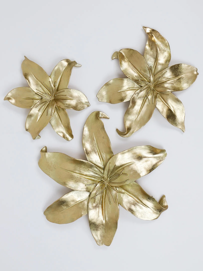 Inspire Me! Home Decor Gold Flower Wall Art 4 Inspire Me! Home Decor Gold Flower Wall Art