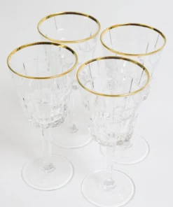 Inspire Me! Home Decor Set Of 4 Goblets With Gold Rim
