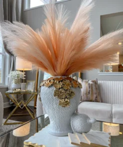 Inspire Me! Home Decor Floral Stems 28" Peach Plume Stem