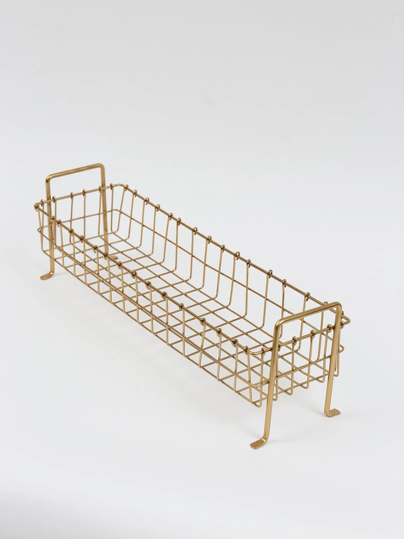 Inspire Me! Home Decor Footed Gold Wired Rectangular Basket (3 Sizes) 5 Inspire Me! Home Decor Footed Gold Wired Rectangular Basket (3 Sizes)