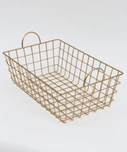 Inspire Me! Home Decor Gold Rectangular Wired Basket (3 Sizes)