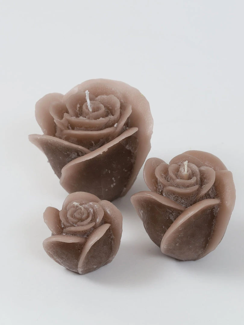 Inspire Me! Home Decor Beige Opaque Rose Candle (3 Sizes) 4 Inspire Me! Home Decor Beige Opaque Rose Candle (3 Sizes)