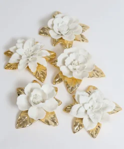 Inspire Me! Home Decor White And Gold Flower Decor 19 Inspire Me! Home Decor White And Gold Flower Decor