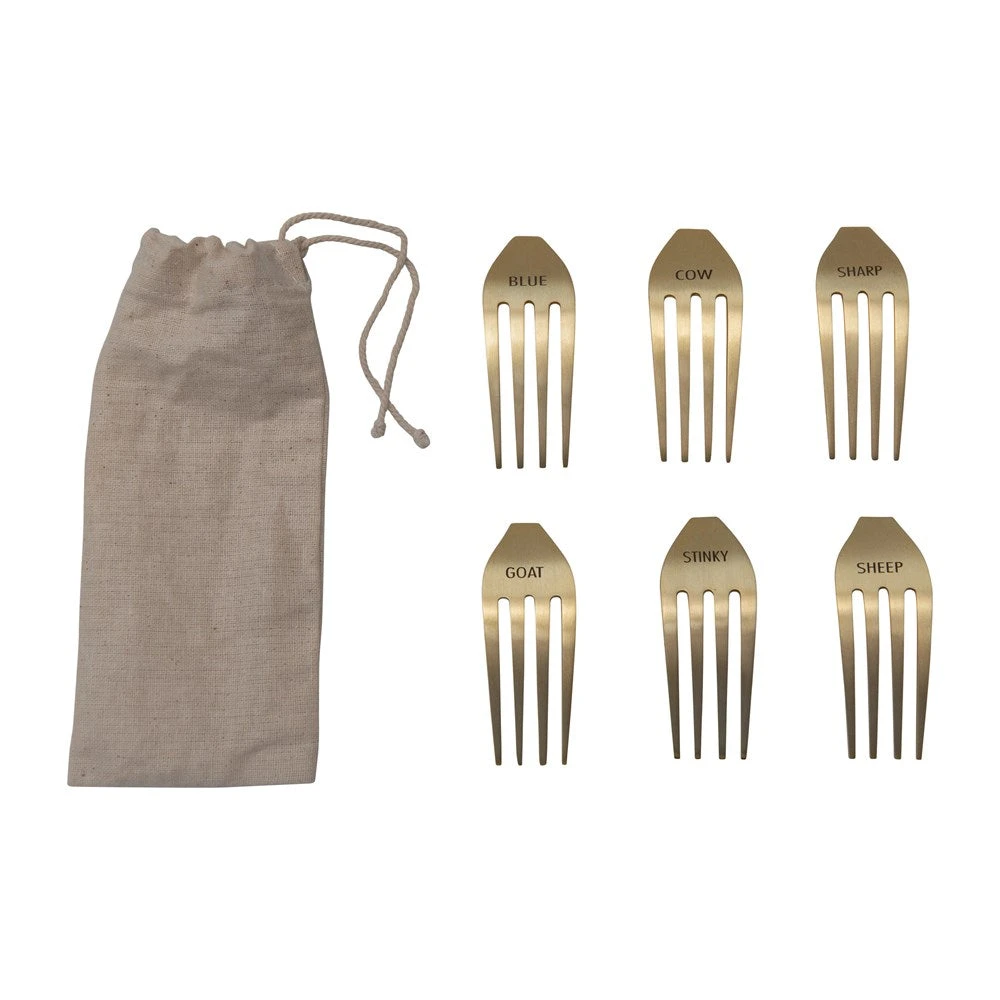 Inspire Me! Home Decor Gold Fork Cheese Markers (Set Of 6) 5 Inspire Me! Home Decor Gold Fork Cheese Markers (Set Of 6)