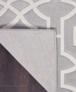 Nourison Joli Area Rug - Grey/White (3 Sizes) PILLOWS, RUGS, & THROWS