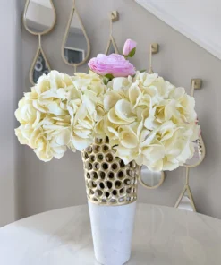 Inspire Me! Home Decor Textured Design Vase With White Marble Base (2 Colors)