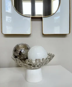 Inspire Me! Home Decor Textured Design Bowl With White Marble Base (2 Colors) "From Pops Of Color Home Collection" 15 Inspire Me! Home Decor Textured Design Bowl With White Marble Base (2 Colors)