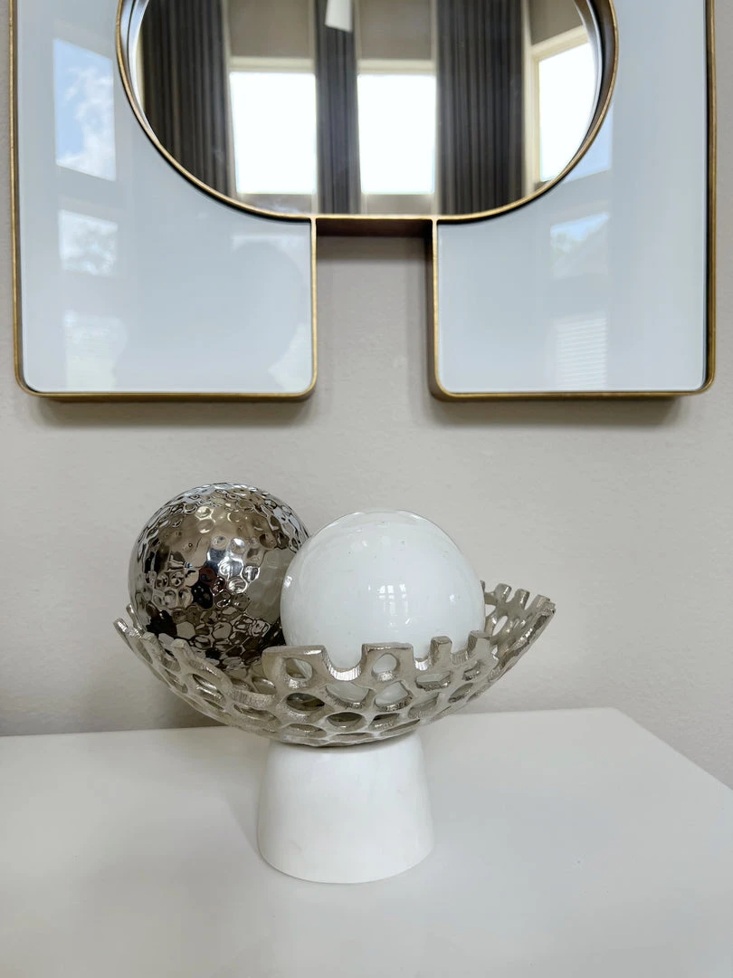 Inspire Me! Home Decor Textured Design Bowl With White Marble Base (2 Colors) "From Pops Of Color Home Collection" 7 Inspire Me! Home Decor Textured Design Bowl With White Marble Base (2 Colors) "From Pops Of Color Home Collection"