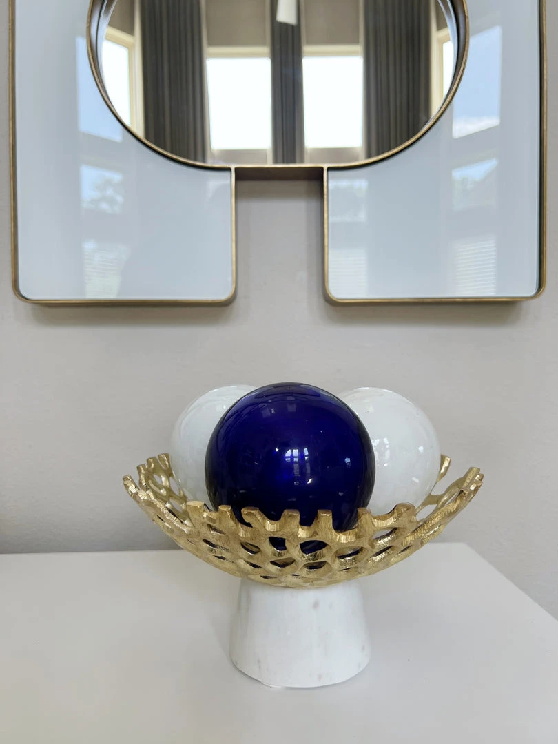 Inspire Me! Home Decor Textured Design Bowl With White Marble Base (2 Colors) "From Pops Of Color Home Collection" 6 Inspire Me! Home Decor Textured Design Bowl With White Marble Base (2 Colors) "From Pops Of Color Home Collection"