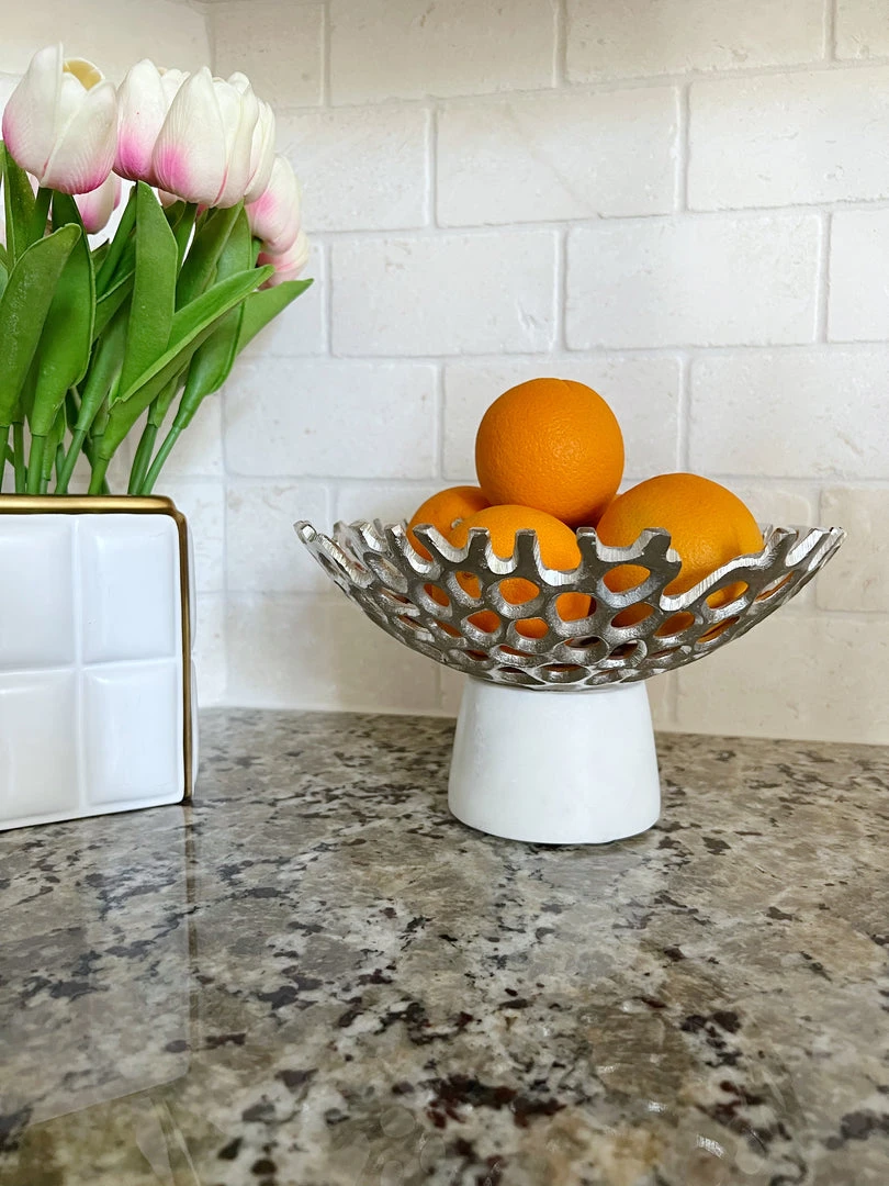 Inspire Me! Home Decor Textured Design Bowl With White Marble Base (2 Colors) "From Pops Of Color Home Collection" 4 Inspire Me! Home Decor Textured Design Bowl With White Marble Base (2 Colors) "From Pops Of Color Home Collection"