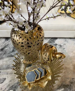 Inspire Me! Home Decor Gold Openwork Leaf Decor/ Trivet